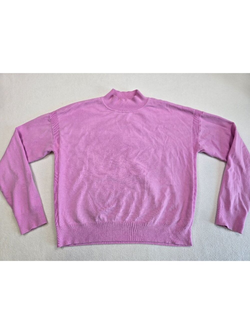 Duluth Trading Co. Womens Medium Pink Mock Turtleneck Lightweight Sweater